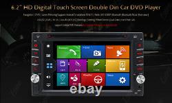 Double 2 Din Bluetooth Car Stereo DVD CD Player 6.2 Radio SD/USB InDash GPS Map
