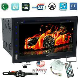 Double 2 Din Bluetooth Car Stereo DVD CD Player 7 Radio SD USB Aux InDash +CCD