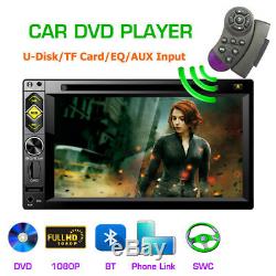 Double 2DIN 6.2 Car Stereo Radio DVD CD Player Bluetooth USB TF MP5 Mirror Link