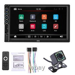 Double 2DIN 7 Car MP5 Player Bluetooth Touch Screen Stereo Radio USB AUX Camera