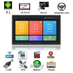 Double 2Din Android 9.1 Car Stereo Radio 10.1 HD Touch Screen MP5 Player GPS