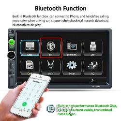 Double 2Din Car Stereo Radio Apple/Android Car Play BT 7 Touch Screen + Camera