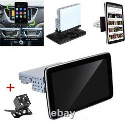 GPS Wifi &Camera 1DIN Rotatable 10.1'' Car Stereo Radio Android 9.1 Touch Screen