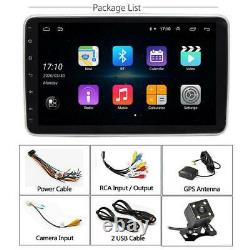 GPS Wifi &Camera 1DIN Rotatable 10.1'' Car Stereo Radio Android 9.1 Touch Screen