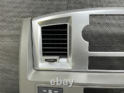 Oem 2006-2008 Ram Dash Panel Radio Climate Trim Bezel Light Gray Aluminum