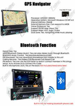Single 1 DIN 7 HD Flip Up GPS NAV Car Stereo CD DVD Bluetooth USB Radio DAB+ SD
