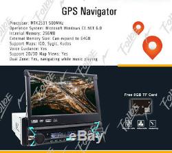 Single 1 DIN 7 HD Flip Up GPS Navigation Car Stereo CD DVD MP3 Player Radio BT