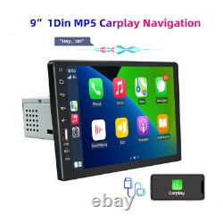 Single 1DIN 9'' Apple carplay android auto Car Radio Stereo BT MP5 Player/Camera