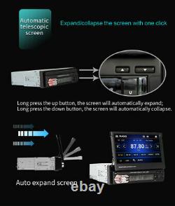 Single 1Din Flip Car Stereo Radio 7in HD Touch Screen FM Bluetooth MP5 Player