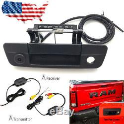 Wireless Dodge Ram Black Tailgate Handle with Color Backup Camera 2009-2017