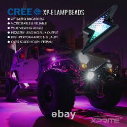 Xprite 8 Pod RGB LED Rock Lights Offroad Remote Wireless Underglow Lighting Set